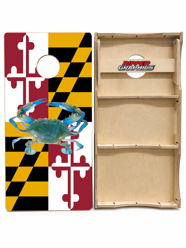 Maryland Crab Themed Cornhole Design