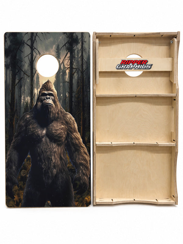 Bigfoot In The Woods Cornhole Design