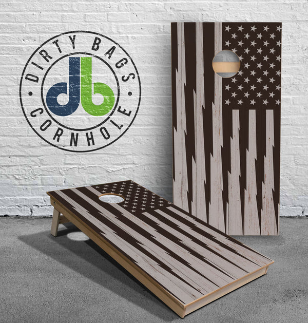 boards Gray Pro Cornhole Boards - USA Bolt Flag Boards