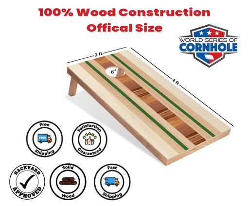 Recreational Cornhole Set World Series of Cornhole Recreational Cornhole Set - Sierra Surfboard Boards with White and Kelly Green Bags