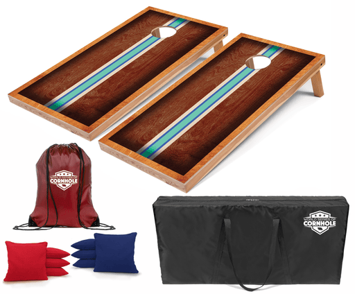 Recreational Cornhole Set World Series of Cornhole Recreational Cornhole Set - Riv Surfboard Boards with Red and Royal Blue Bags