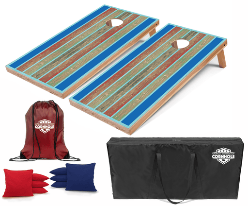 Recreational Cornhole Set World Series of Cornhole Recreational Cornhole Set - Kai Surfboard Boards with Red and Royal Blue Bags