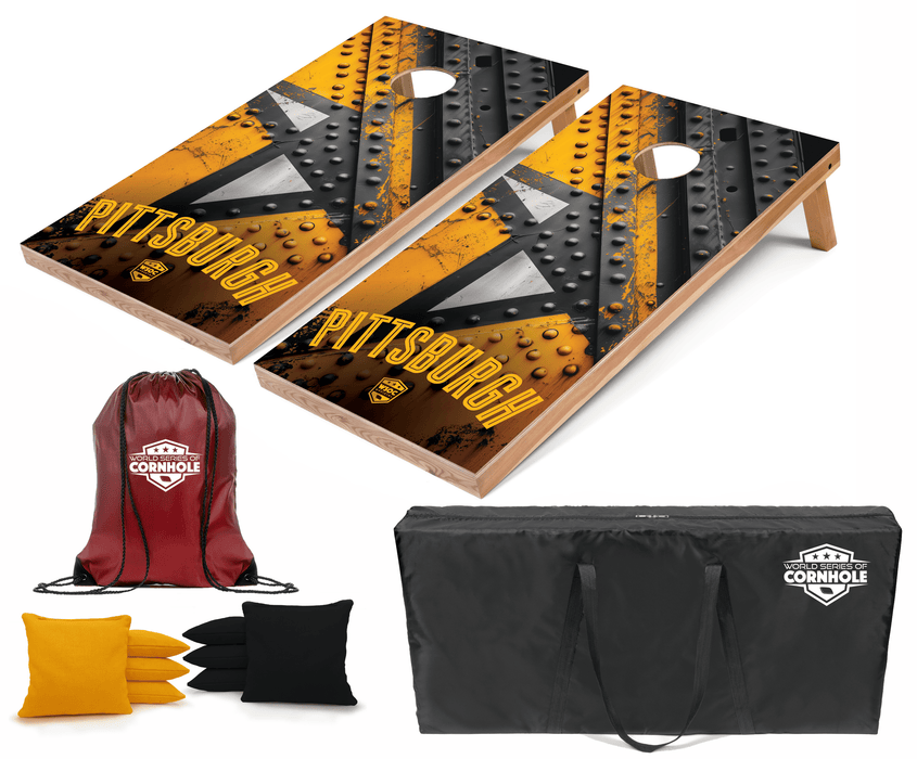 Recreational Cornhole Set World Series of Cornhole Recreational Cornhole Set - Pittsburgh Steelers Boards with Yellow and Black Bags