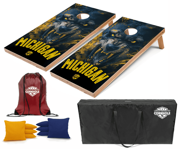 Recreational Cornhole Set World Series of Cornhole Recreational Cornhole Set - Michigan Wolverines Boards with Maize and Blue Bags