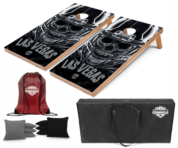 Recreational Cornhole Set World Series of Cornhole Recreational Cornhole Set - Las Vegas Raider Boards with Gray and Black Bags
