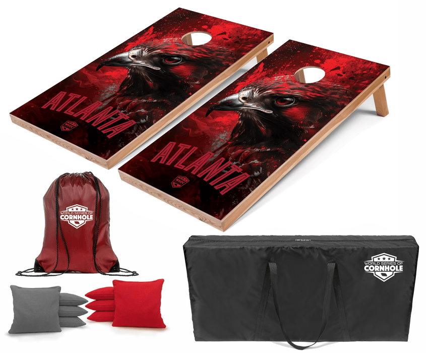 Recreational Cornhole Set World Series of Cornhole Recreational Cornhole Set - Atlanta Falcons Boards with Gray and Red Bags