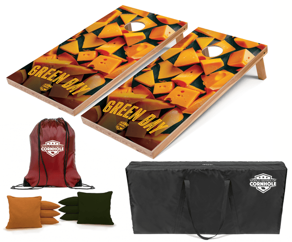 Recreational Cornhole Set World Series of Cornhole Recreational Cornhole Set - Green Bay Packers Boards with Gold and Hunter Green Bags