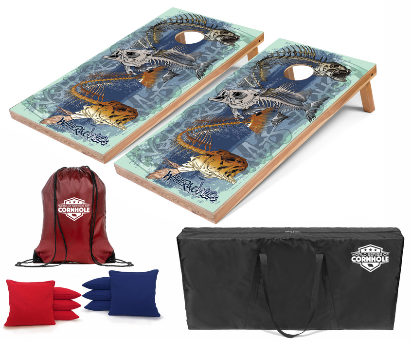 World Series of Cornhole Recreational Cornhole Set - Withering Wilds Inshore Slam Boards with Red and Blue Bags