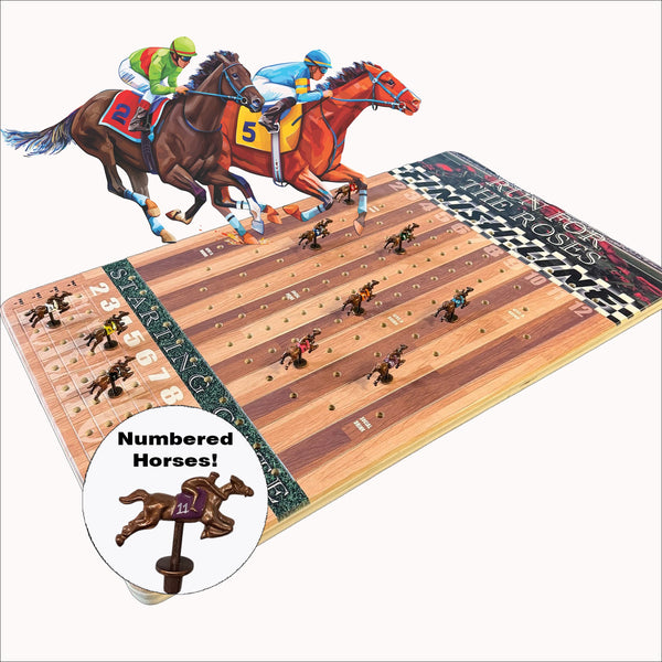 Horse Race Party Game – Brown Striped Track Edition