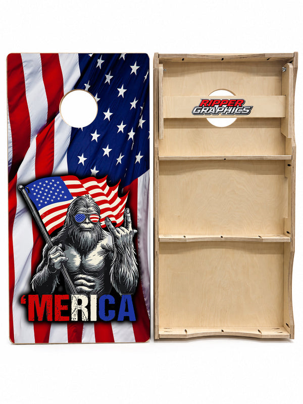 Sasquatch Merica Cornhole Design
