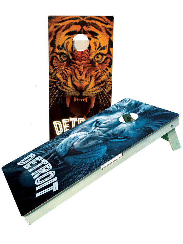 cornhole boards Mix Detroit Football/Baseball Cornhole Boards, Motor City Sports Lion and Tiger Fan