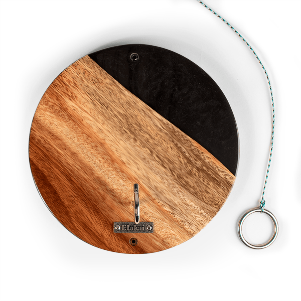 Hook and Ring One of a Kind Black Epoxy Resin Live-Edge Wood Hook and Ring Toss Game