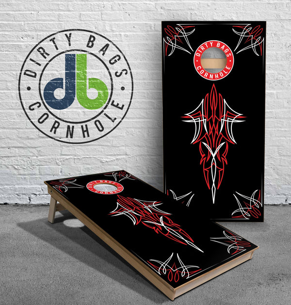 boards Cornhole Boards - db Patina and Pinstriping Black Edition