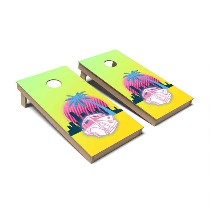 Miami Vice Cornhole Boards - Backyard