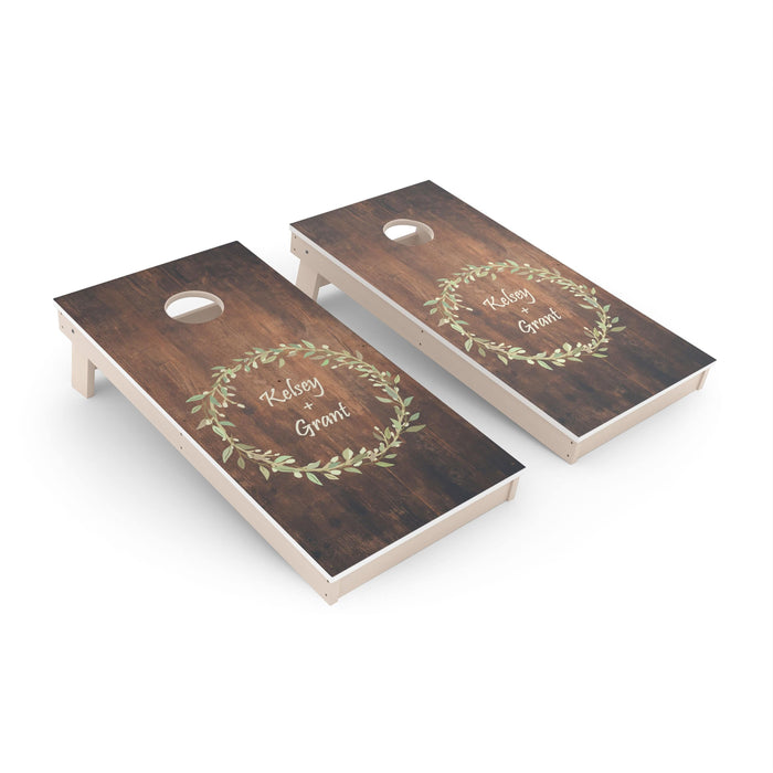 Cornhole Board Wedding Wreath Custom Cornhole Boards - All Weather