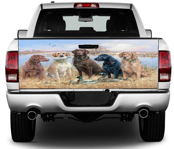 Duck Hunting Dogs Tailgate Wrap Vinyl Graphic Decal Sticker