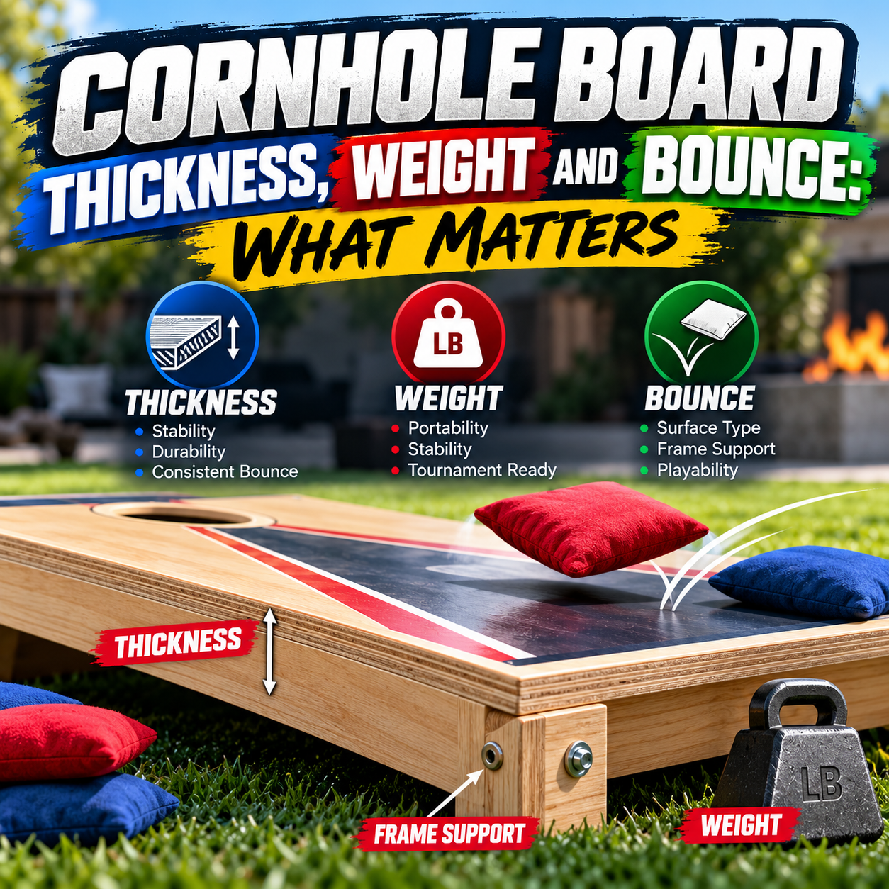 Cornhole Board Thickness, Weight and Bounce: What Matters