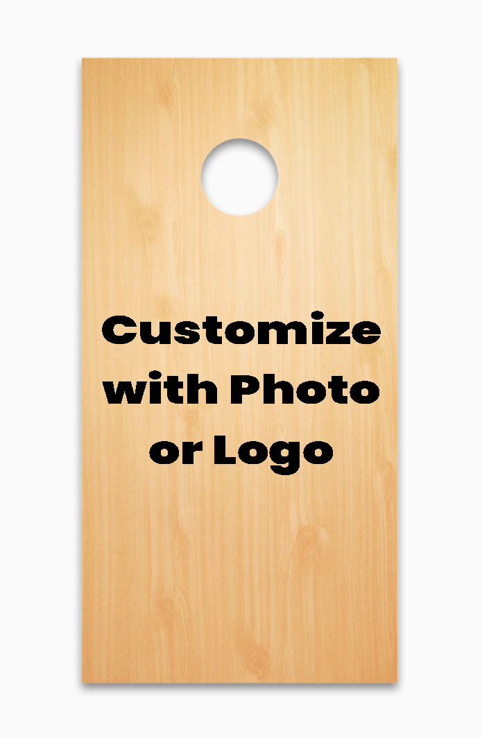 Personalized wedding cornhole boards with the couple’s names, monogram and wedding date
