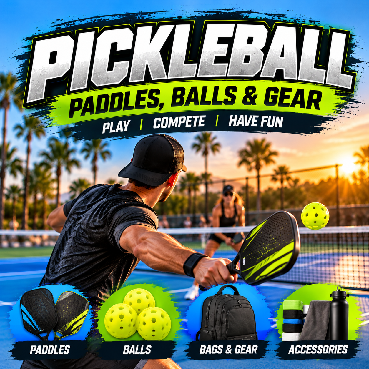 Pickleball Paddles, Balls & Gear