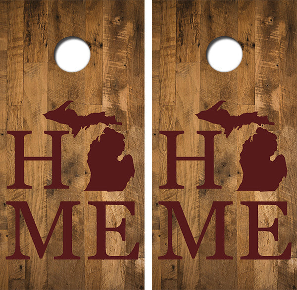 Rustic and woodgrain cornhole boards with barnwood, farmhouse, reclaimed wood and live-edge designs