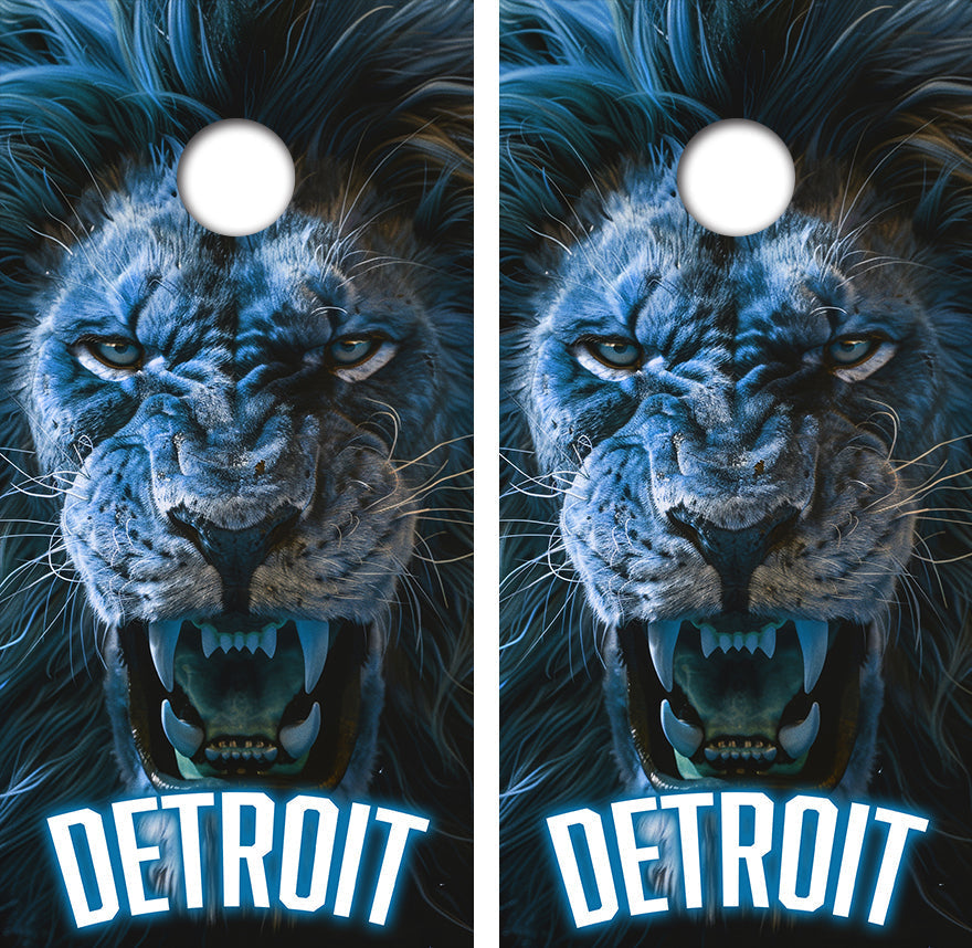 Pro football sports town cornhole boards with team-inspired colors and game-day designs