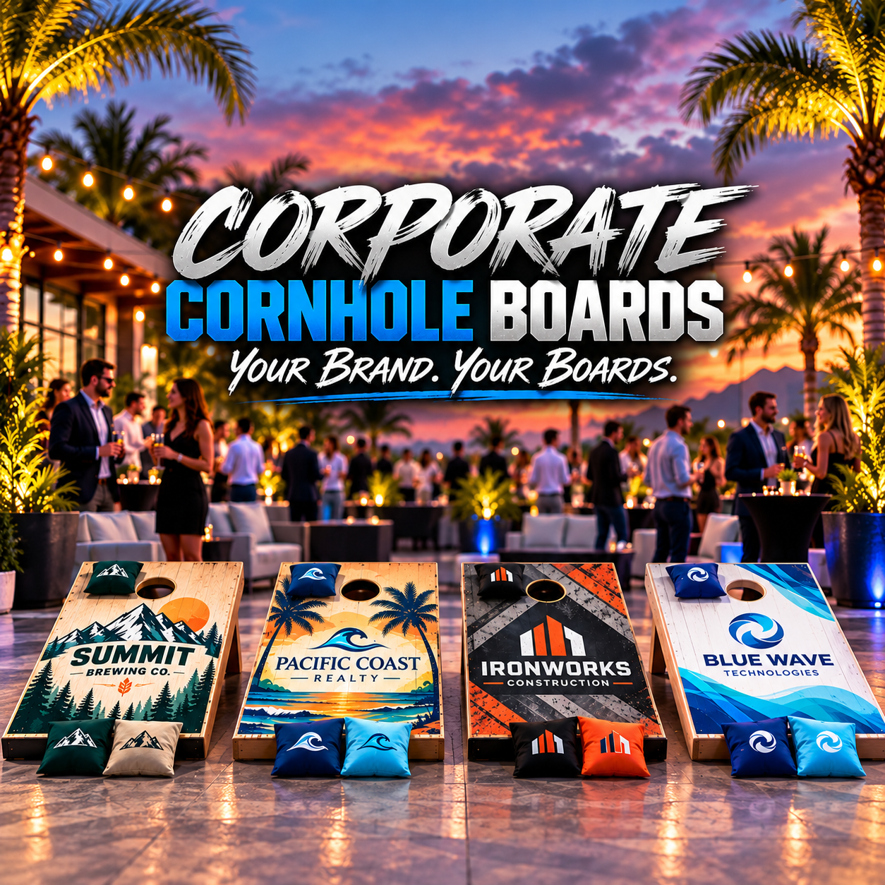 Corporate & Business Logo Cornhole Boards