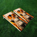 Flaming Skull Cornhole Boards Wraps (Set of 2)