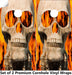 Flaming Skull Cornhole Boards Wraps (Set of 2)