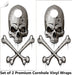 White Skull Bones Cornhole Boards Wraps (Set of 2)