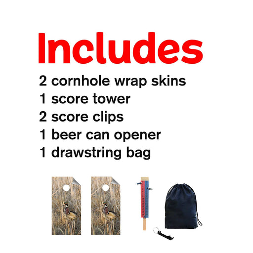 Ducks in Grass Cornhole Boards Wraps (Set of 2)