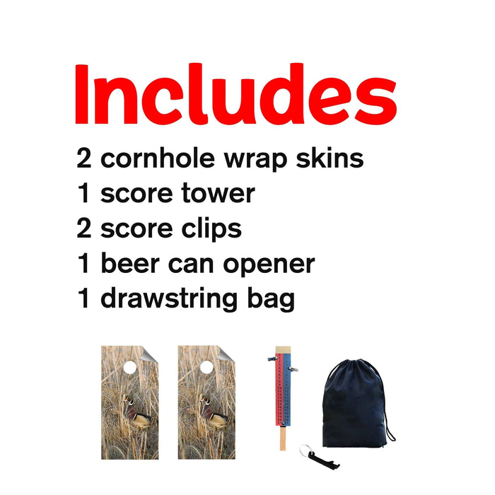 Ducks in Grass Cornhole Boards Wraps (Set of 2)