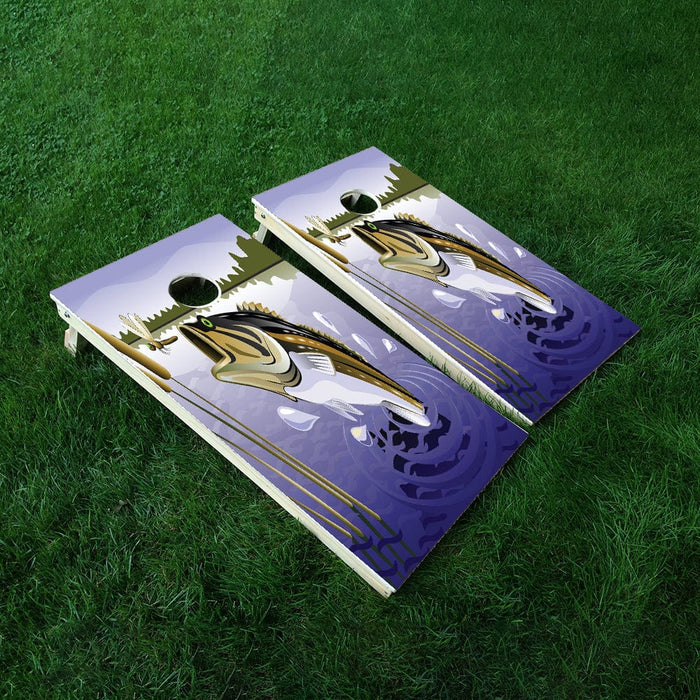 Fishing Cornhole Boards Wraps (Set of 2)