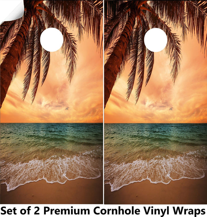 Ocean Colorful Cornhole Boards Wraps (Set of 2)