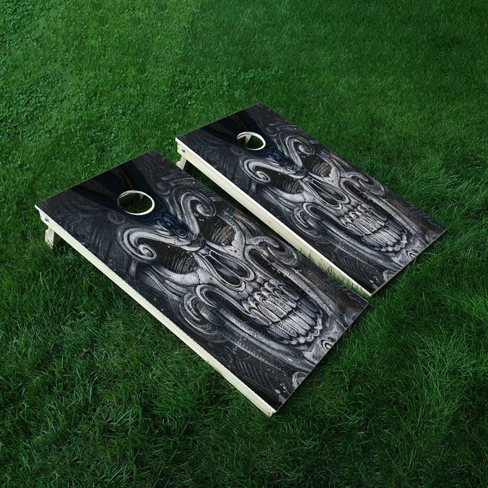 Large Creepy Skull Cornhole Boards Wraps (Set of 2)