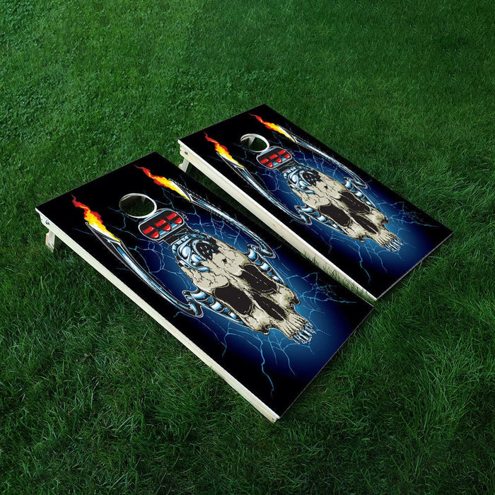Engine Skull Cornhole Boards Wraps (Set of 2)