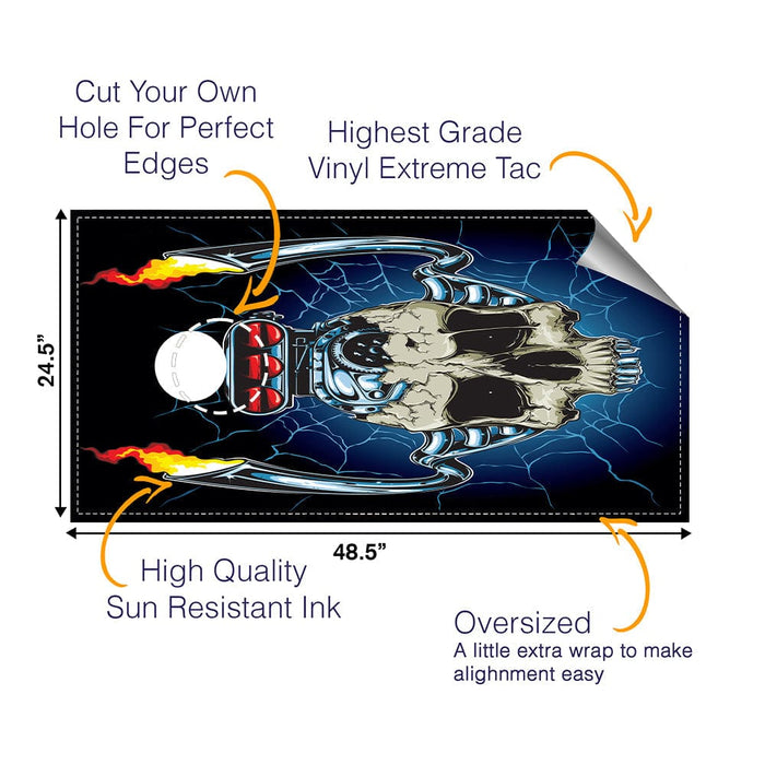Engine Skull Cornhole Boards Wraps (Set of 2)