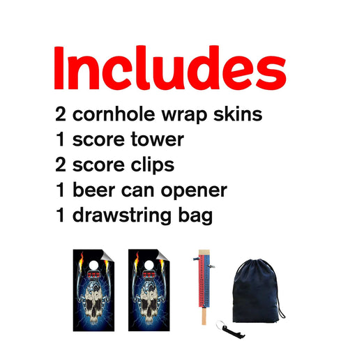 Engine Skull Cornhole Boards Wraps (Set of 2)