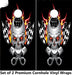 Racing Skull Cornhole Boards Wraps (Set of 2)