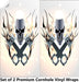 White Flame Skull Cornhole Boards Wraps (Set of 2)