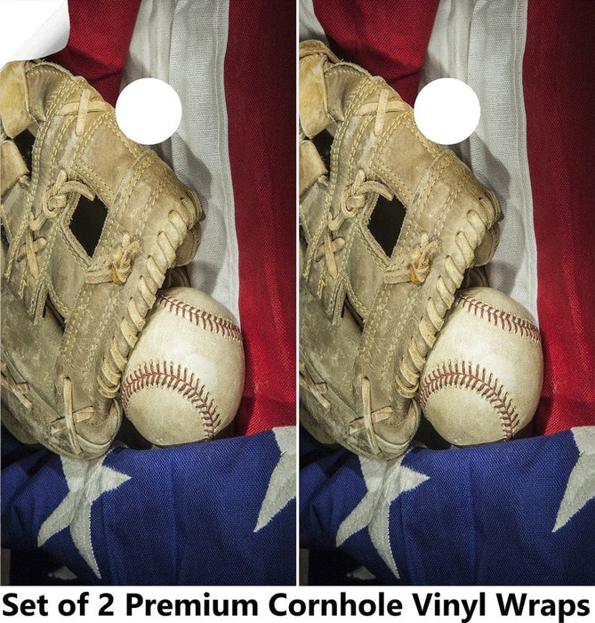 Glove and Mitt Cornhole Boards Wraps (Set of 2)