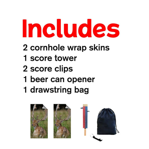 White Spot Deer Cornhole Boards Wraps (Set of 2)