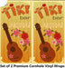Orange Tiki Cornhole Boards Wraps (Set of 2)