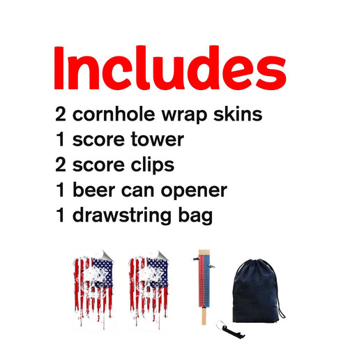 Skull Flag Cornhole Boards Wraps (Set of 2)