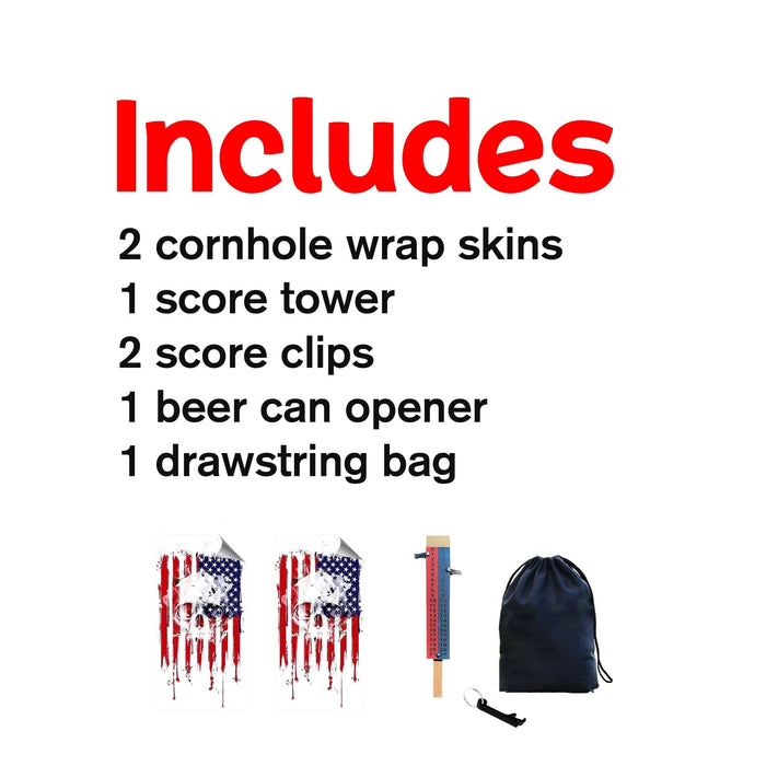 Skull Flag Cornhole Boards Wraps (Set of 2)