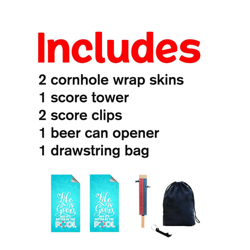 Life is Better by the Pool Cornhole Boards Wraps (Set of 2)