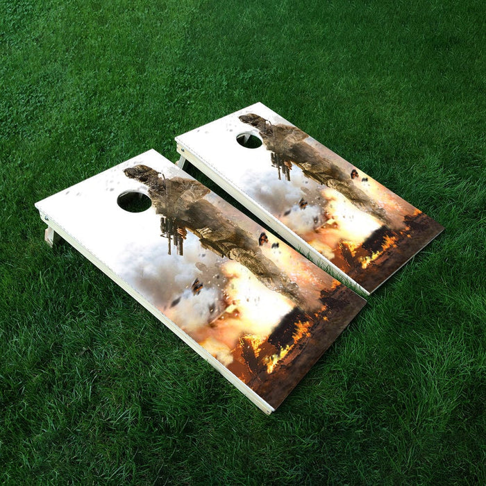 Soldier Battle Cornhole Boards Wraps (Set of 2)