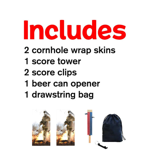 Soldier Battle Cornhole Boards Wraps (Set of 2)