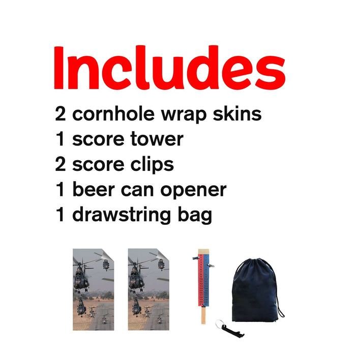 Fleet of Chopper Cornhole Boards Wraps (Set of 2)