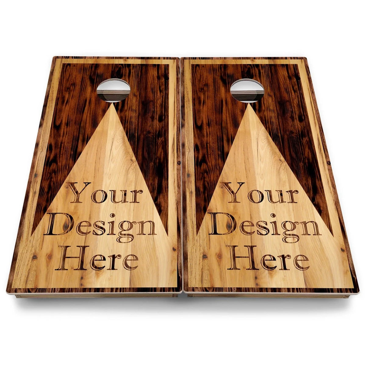 Custom Wood Triangle Cornhole Boards - Backyard Series
