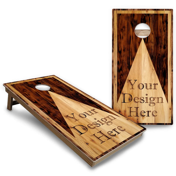 Custom Wood Triangle Cornhole Boards - Backyard Series
